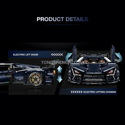 product assembly details of guly 10624 lamborghini aventador svj technic car building blocks set model car