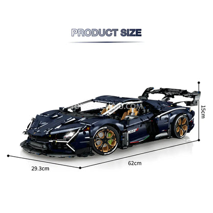 product size of guly 10624 lamborghini aventador svj technic car building blocks set model car