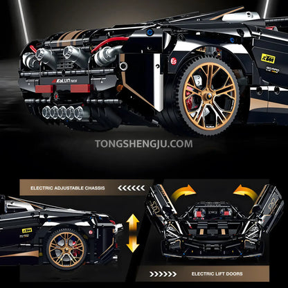 guly 10625 technic mclaren 720s sports car building blocks set model car electric adjustable chassis and elcetric lift doors
