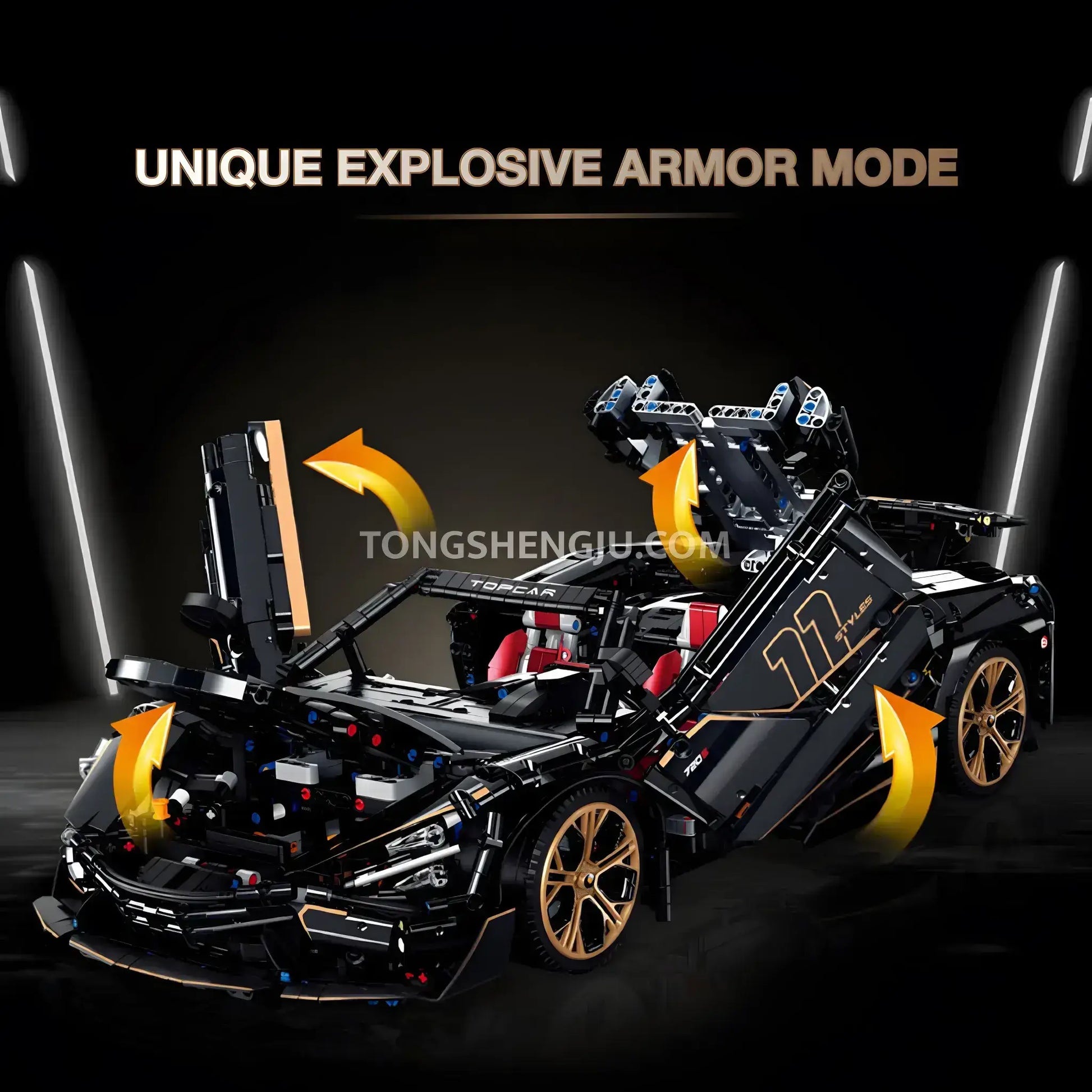 guly 10625 mclaren 720s technic car building blocks set model car unique explosive armor mode