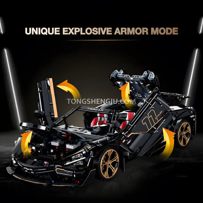 guly 10625 technic mclaren 720s sports car building blocks set model car unique explosive armor mode