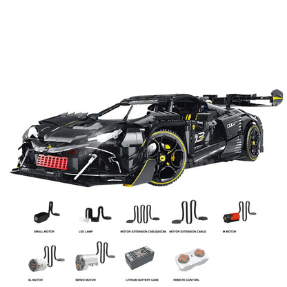 dynamic version of guly 10627 technic series ferrari 296 sports car building blocks set model car