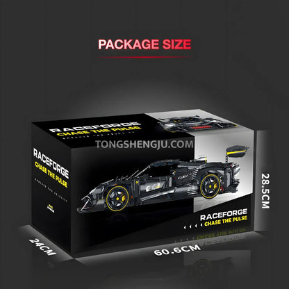 package size of guly 10627 technic series ferrari 296 sports car building blocks set model car