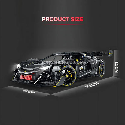 product size of guly 10627 technic series ferrari 296 sports car building blocks set model car
