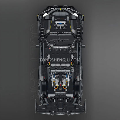 top view of guly 10627 technic series ferrari 296 sports car building blocks set model car