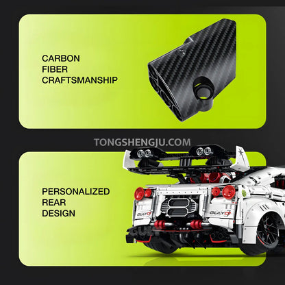 guly 10630 nissan gtr technic sports car building blocks set model car carbo fiber craftsmanship and personalized rear design