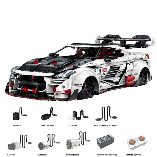 dynamic version of guly 10630 nissan gtr technic sports car building blocks set model car