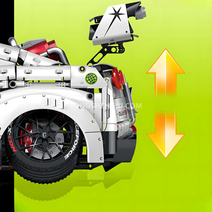 guly 10630 nissan gtr technic sports car building blocks set model car motorized lifting chassis