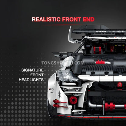 guly 10630 nissan gtr technic sports car building blocks set model car realistic front end