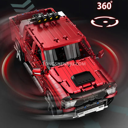 guly 10633 dodge t-rex pickup truck car building blocks set model car 360 drift stunt