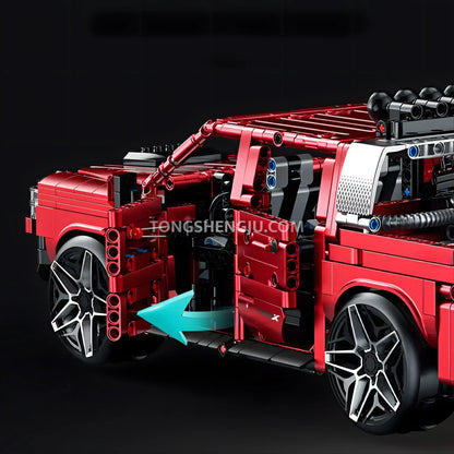 guly 10633 dodge t-rex pickup truck car building blocks set model car four panel car doors openable