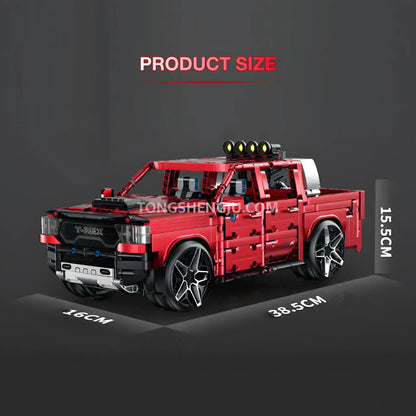 product size of guly 10633 dodge t-rex pickup truck car building blocks set model car 