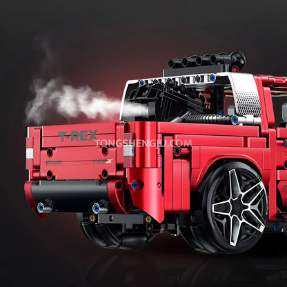 guly 10633 dodge t-rex pickup truck car building blocks set model car simulated stream atomization system