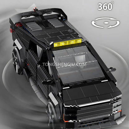 guly 10634 tesla cybertruck pickup truck car building blocks set model car 360 drift stunt