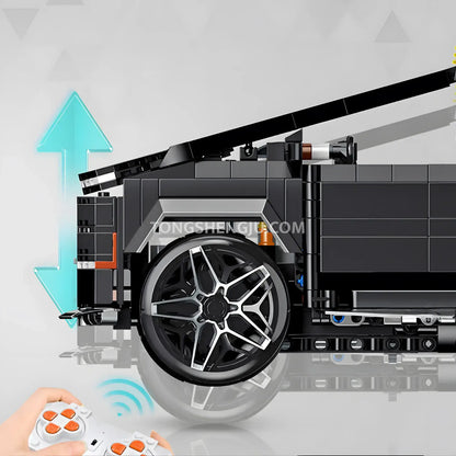 guly 10634 technic tesla cybertruck pickup truck car building blocks set model car electric lifting chassis