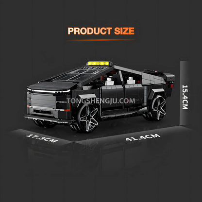 product size of guly 10634 technic tesla cybertruck pickup truck car building blocks set model car 