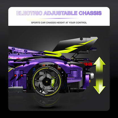 1:8 guly 10635 technic lamborghini sian fkp37 super car building blocks set model car electric adjustable chassis