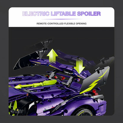 1:8 guly 10635 technic lamborghini sian fkp37 super car building blocks set model car  electric liftable spoiler