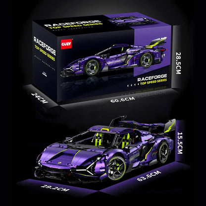 package size of 1:8 guly 10635 technic lamborghini sian fkp37 super car building blocks set model car 