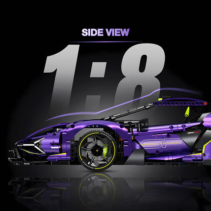 side view of 1:8 guly 10635 technic lamborghini sian fkp37 super car building blocks set model car