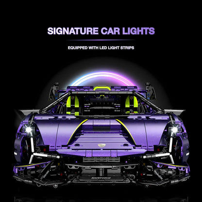 1:8 guly 10635 technic lamborghini sian fkp37 super car building blocks set model car  signature car lights