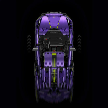 top view of 1:8 guly 10635 technic lamborghini sian fkp37 super car building blocks set model car 