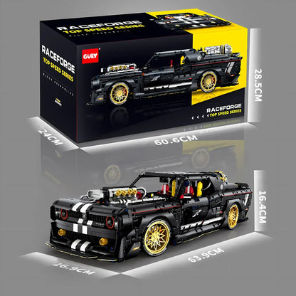 package size of guly 10637 dodge challenger sports car building blocks set modal car