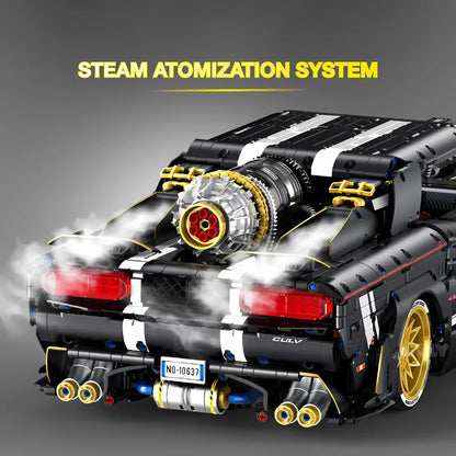 guly 10637 dodge challenger sports car building blocks set modal car steam atomization system