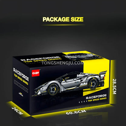 package size of guly 10638 lambo one off sports car building blocks set model car