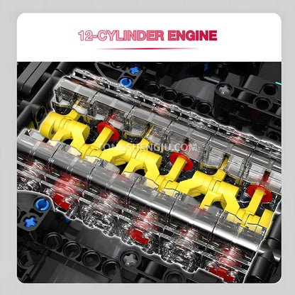 guly 10639 lamborghini veneno technic car building blocks set model car 12-cylinder engine