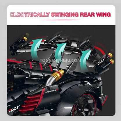 guly 10639 lamborghini veneno technic car building blocks set model car electrically swinging rear wing