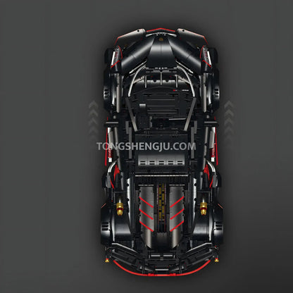 top view of guly 10639 lamborghini veneno technic car building blocks set model car 