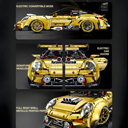 product assbemly details of guly 10640 porsche gt3 technic car building blocks set model car