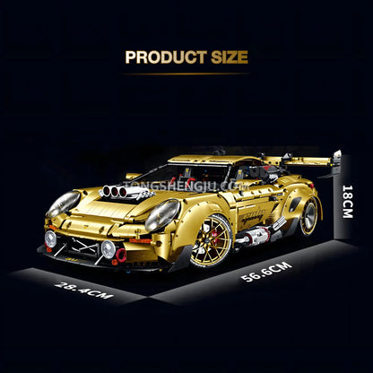 product size of guly 10640 porsche gt3 technic car building blocks set model car
