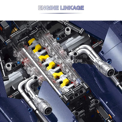 guly 10641 technic apollo sports car building set collectible car v12 engine