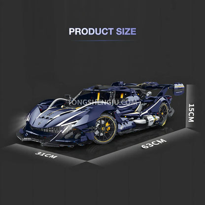 product size of guly 10641 technic apollo sports car building set collectible car 