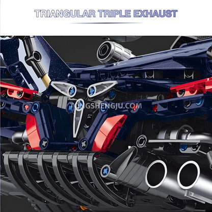 guly 10641 technic apollo sports car building set collectible car triangular triple exhaust