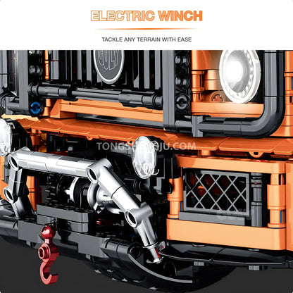 guly 10642 mercedes amg g63 technic car building blocks set model car electric winch