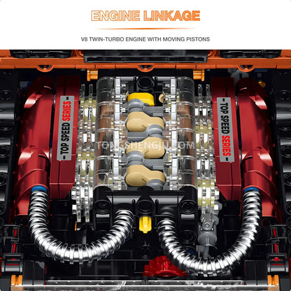 guly 10642 mercedes amg g63 technic car building blocks set model car v8 engine