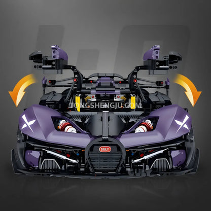 guly 10643 technic bugatti bolide sports car building blocks set model car classic gullwing doors