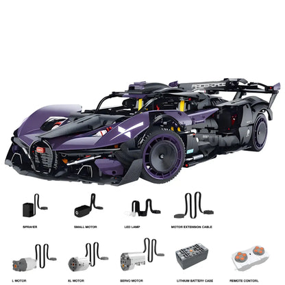 dynamic version of guly 10643 technic bugatti bolide sports car building blocks set model car