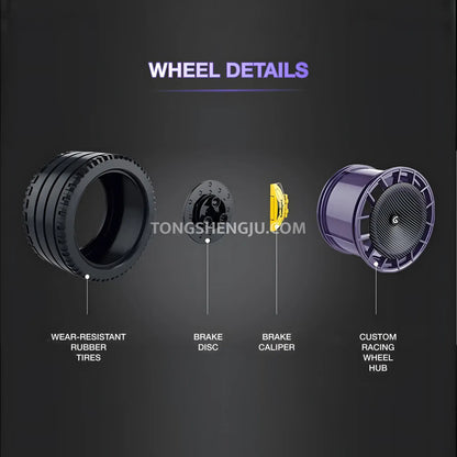 wheel details of guly 10643 technic bugatti bolide sports car building blocks set model car