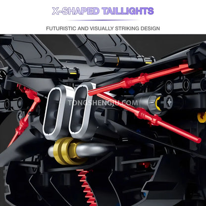 guly 10643 technic bugatti bolide sports car building blocks set model car x shaped taillights