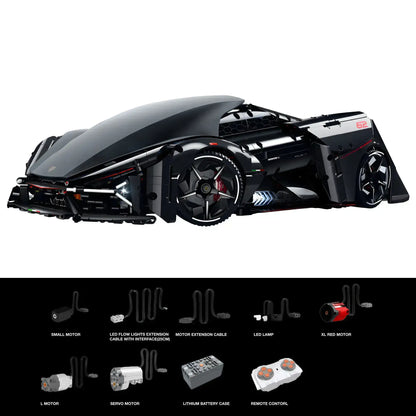 dynamic version of guly 10644 raceforge concept sports car building blocks set model car