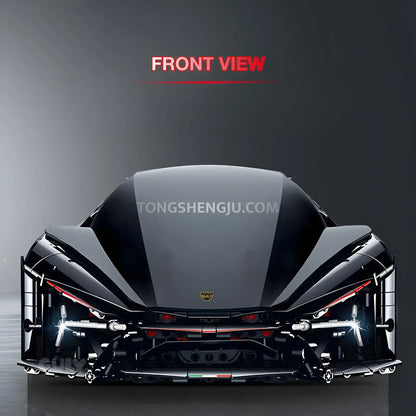 front view of guly 10644 raceforge concept sports car building blocks set model car