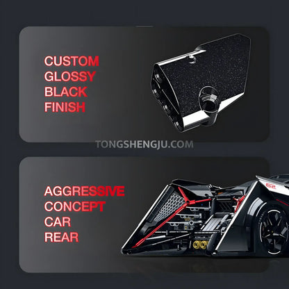 guly 10644 raceforge concept sports car building blocks set model car custom glossy black finish