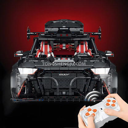 front view of guly 10645 technic audi rs6 sports car building blocks set model car with remote control