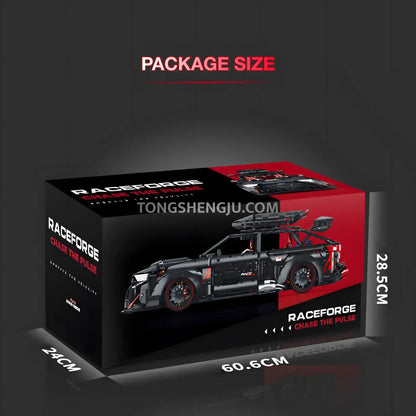 package size of guly 10645 technic audi rs6 sports car building blocks set model car
