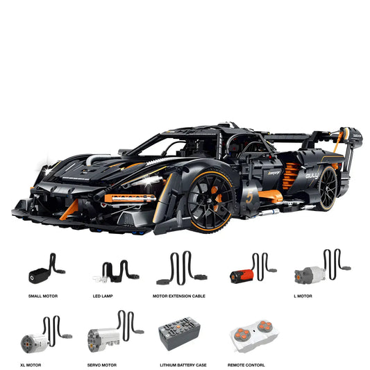 dynamic version of guly 10646 technic mclaren senna gtr sports car building blocks set model car