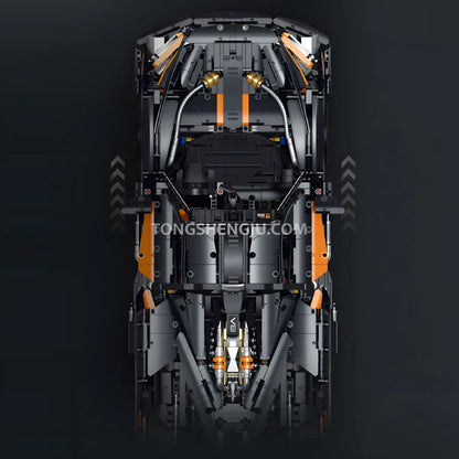 top view of guly 10646 technic mclaren senna gtr sports car building blocks set model car